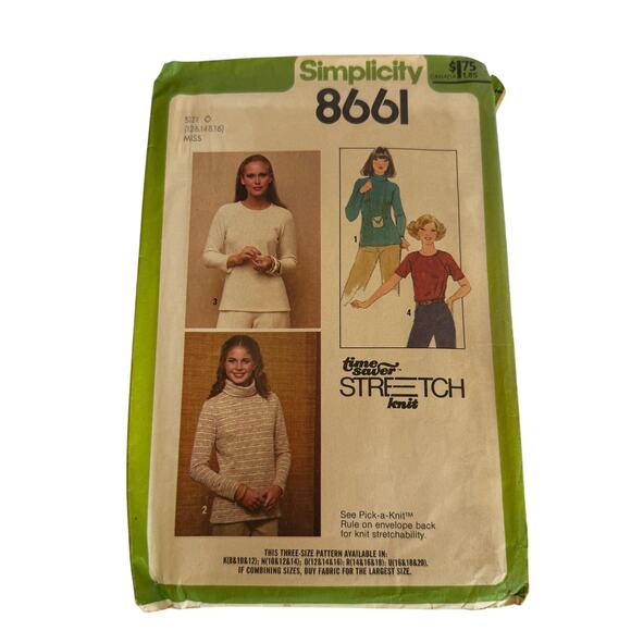 Simplicity 8661 Sewing Pattern Long Top Size 12,14,16 Miss 1978 - Picture 1 of 5
